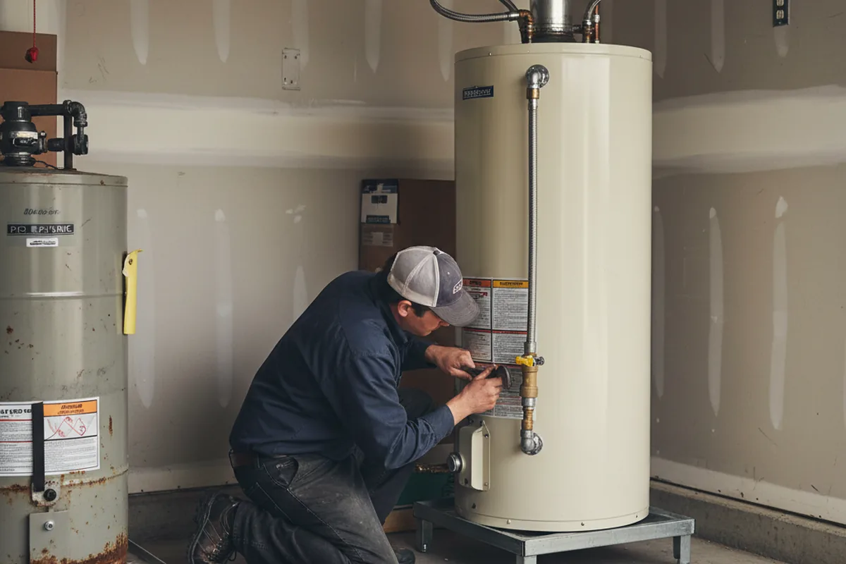 Water heater and shutoff valve replacement in Humble